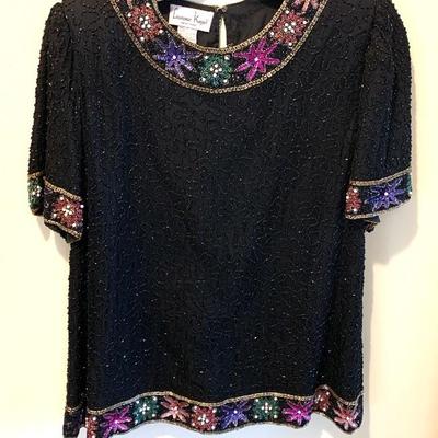 Vtg. Laurence Kazar beaded top