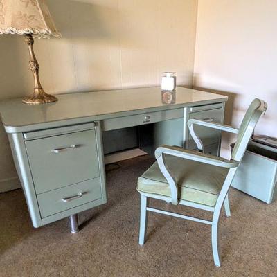 Sale Photo Thumbnail #11: (Available for immediate purchase at $525) Vintage Steelcase desk and chair. Great condition and color! 