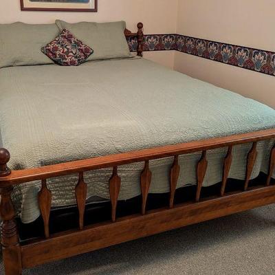 (Available for immediate purchase at $1599 obo) Queen bed with Craftmatic Legacy L-132 waves inside wooden bed frame 