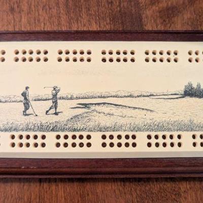 Gold themed cribbage board