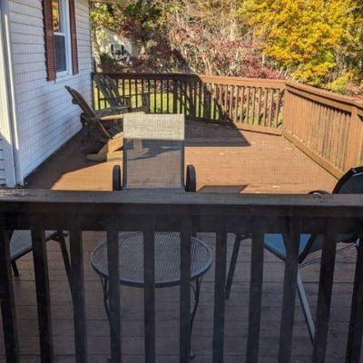 Patio chairs and wood Adirondack rockers