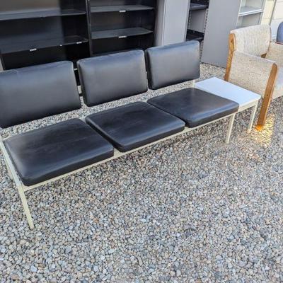 $60 office set of 3 connected chairs w/side table