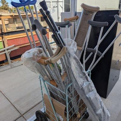 Crutches $5 for used; $10 for new. 