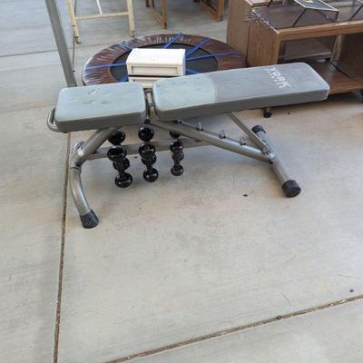 Weight bench w/38# of weights $75