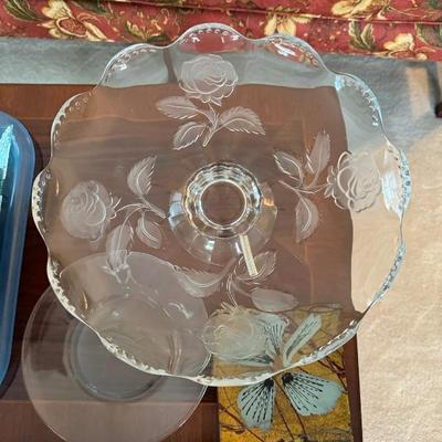 Etched Cake Plate