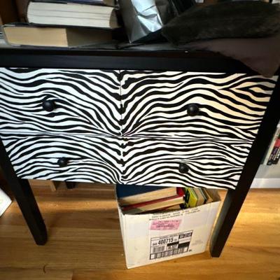 Zebra print dresser