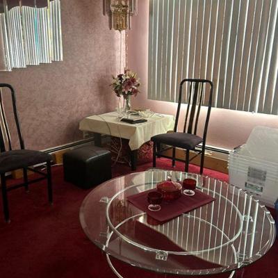 Lucite Glass Top Coffee Table