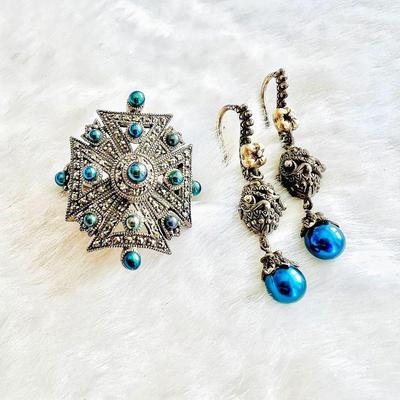 Sterling Silver Barbara Bixby Statement Ring and Earring Set