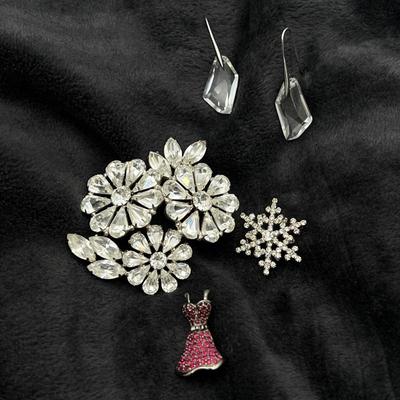 Assorted Vintage Brooches and Earring set