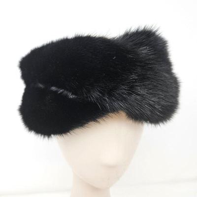 Genuine Black Mink Head Band Ear Warmer w/ Adjustable Velcro Closure