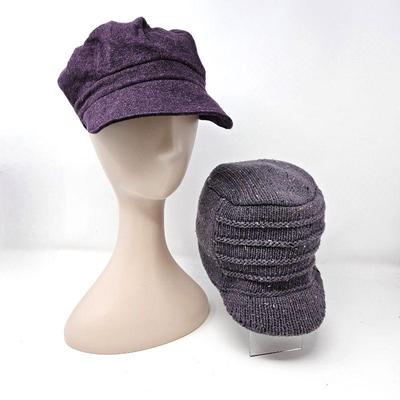 Purple Wool Newsboy Hat From Nordstrom (Italy) Plus Women's North Face Knit Hat in Light Lavender