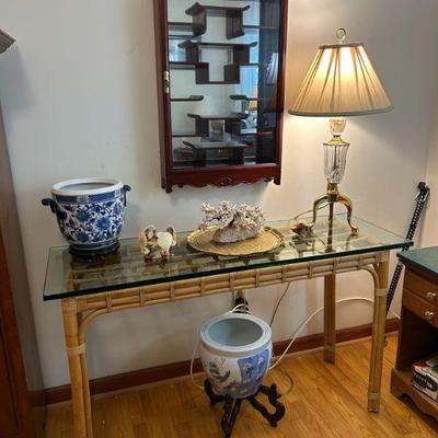 All sold except lamp and hanging trinket case