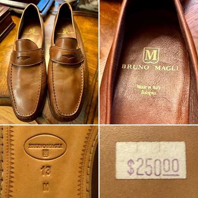 New, never worn men’s size 13 Italian leather shoes by Bruno Magli. Original price tag of $250 still attached.