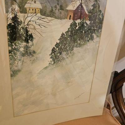 Snowy scene by Higginbotham