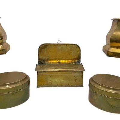 Collection Antique English Brass Kitchen Articles
