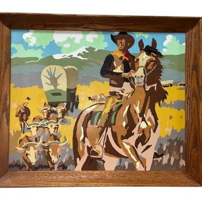 Mid Century Western Cowboy Paint By Number