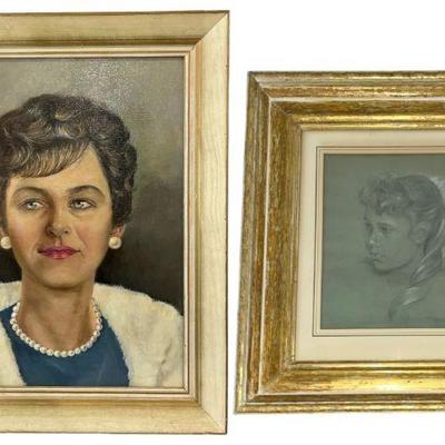 Two Mid Century Debutante Portraits, Thallis Drake