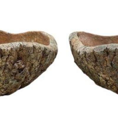 Pair Faux Bois Bowls