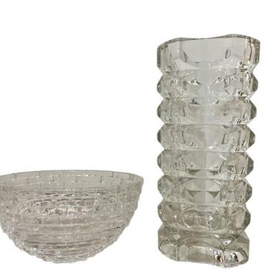 Sale Photo Thumbnail #378: Mid Century Crystal Bowl and Vase