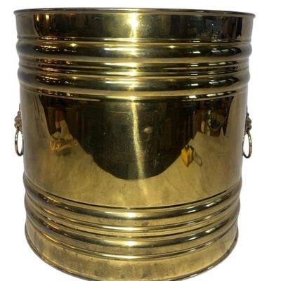 Vintage Lions Head Brass Coal Bucket