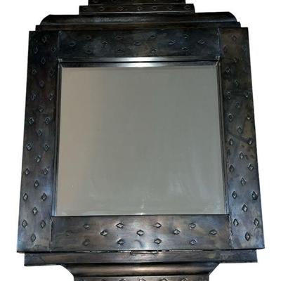 Vintage Mexican Punched Tin Wall Mirror