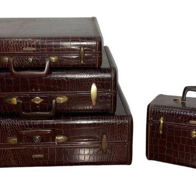 Mid Century SAMSONITE Train Case and Suitcases