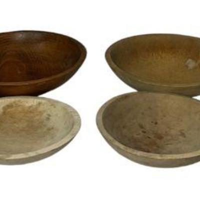 Collection of Six Primitive Dough Bowls