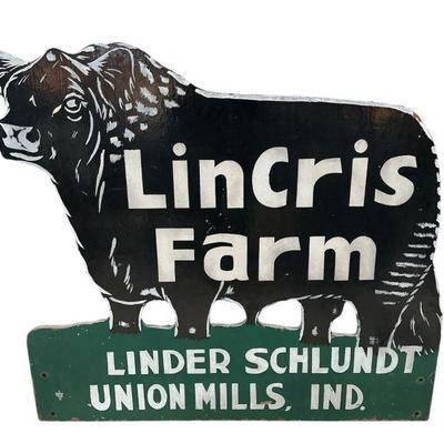 1962 LinCris Farm Livestock Advertising Sign