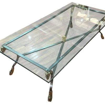 MAISON JANSEN Style Rams Head Coffee Table