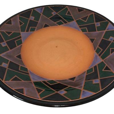 Large Mexican Terracotta Painted Bowl