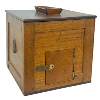 Vintage Oak Election Ballot Box