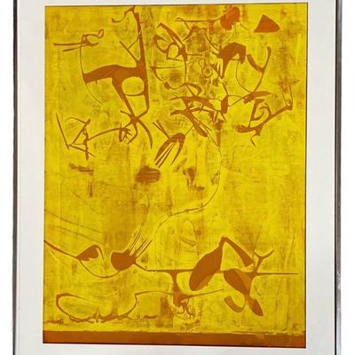 Mid Century HELEN GOLDFUS "Antelope For Breakfast" Woodblock Serigraph