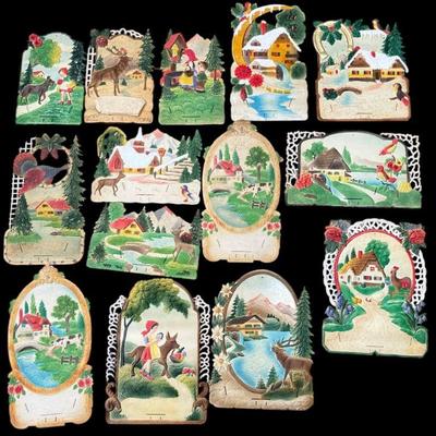 Sale Photo Thumbnail #194: Collection Vintage Die Cut Calendar Toppers, Germany