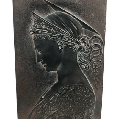 Vintage Cast Metal Saint Cecilia Plaque