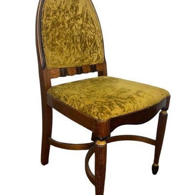 French Art Deco Velvet Accent Chair