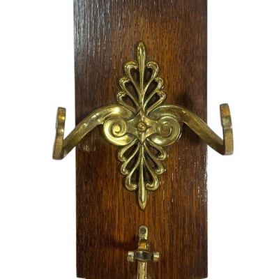 Antique French Brass Coat Rack