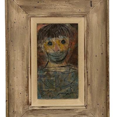 ROBERT R. LEE Portrait of a Man Oil Painting, Mid Century