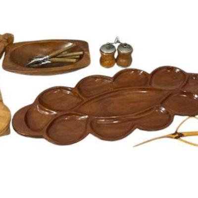 Large Collection Mid Century Teak Kitchenware