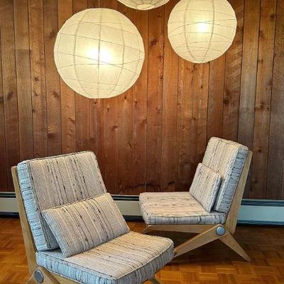 PIERRE JEANNERET Scissor Chair, Model 92, Pair
