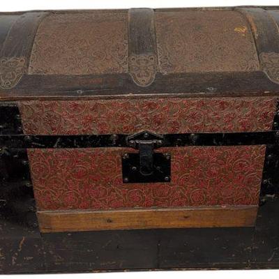 Antique Childrens Tin Toy Chest