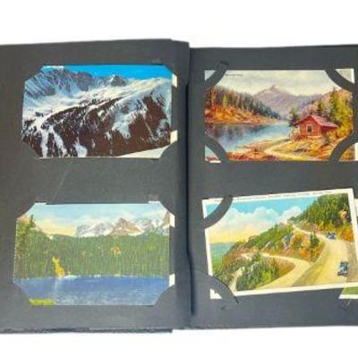Collection Vintage Leather and Travel Postcard Album