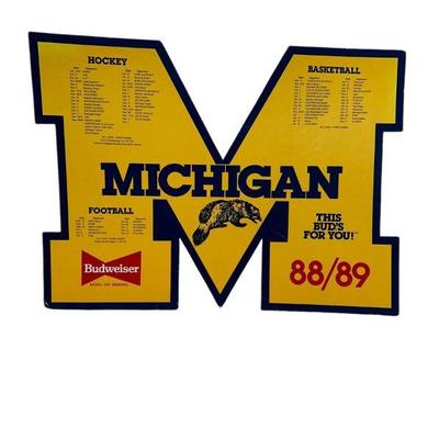 UNIVERSITY OF MICHIGAN & BUDWEISER 1988-89 Standee for Football Etc
