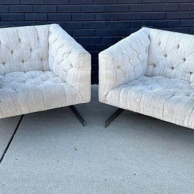 MILO BAUGHMAN For THAYER COGGIN Cantilever Chairs, Pair