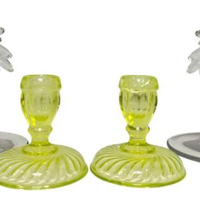 Collection Vintage Crystal Glass, Candleholders