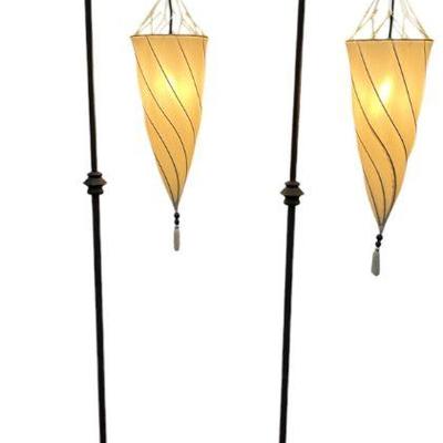 POTTERY BARN Spiral Hanging Floor Lamps, Pair