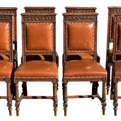 Set of 8 Louis XVI Style Provincial Side Chairs