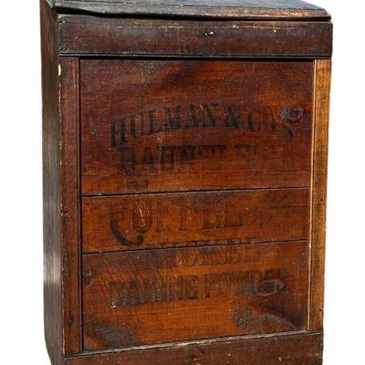 Primitive Americana Wood Coffee Bin