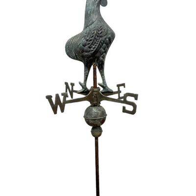 Antique Copper Rooster Weathervane