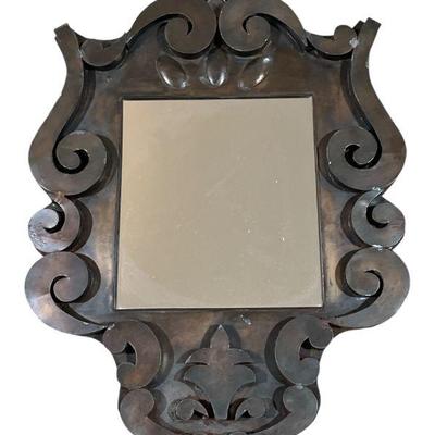 Vintage Mexican Spiral Tin Wall Mirror