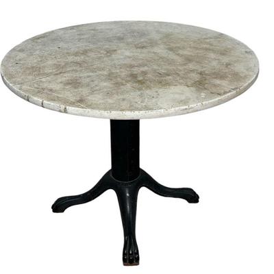 Mid 19th C. LANGE MFG. CO. Cast Iron and Marble Table